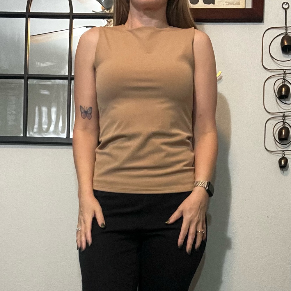 Express Tan Sleeveless Blouse